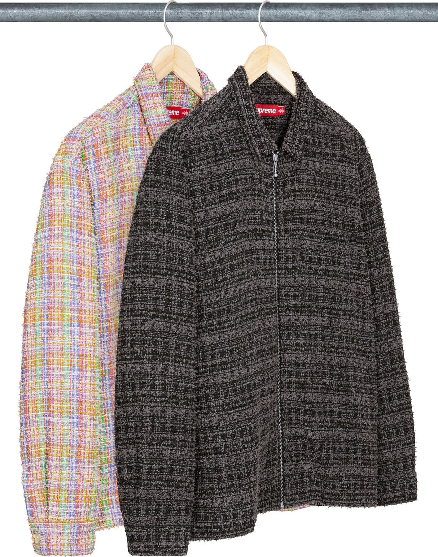 Bouclé Zip Up Shirt