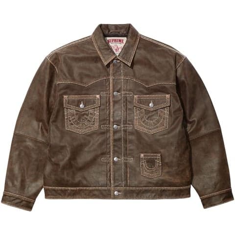 Supreme®/True Religion® Leather Trucker Jacket