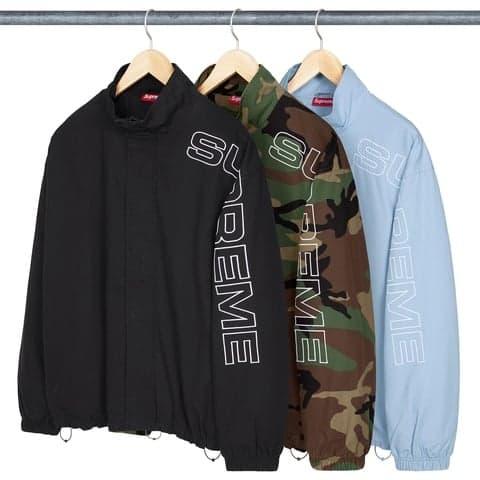 Spellout Embroidered Ripstop Track Jacket