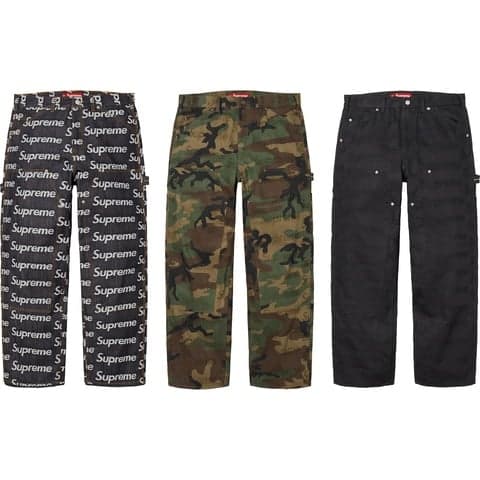 Jacquard Logos Double Knee Denim Painter Jean