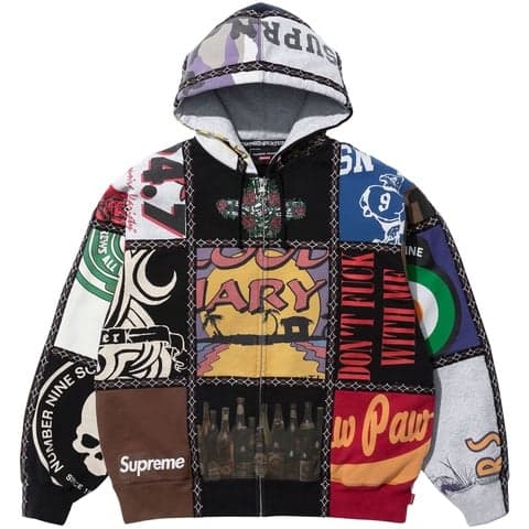 Supreme®/Number (N)ine® Patchwork Zip Up Hooded Sweatshirt