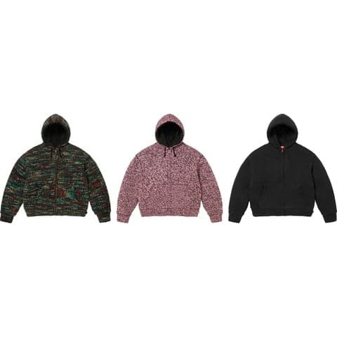 Faux Shearling Lined Zip Up Hooded Sweater
