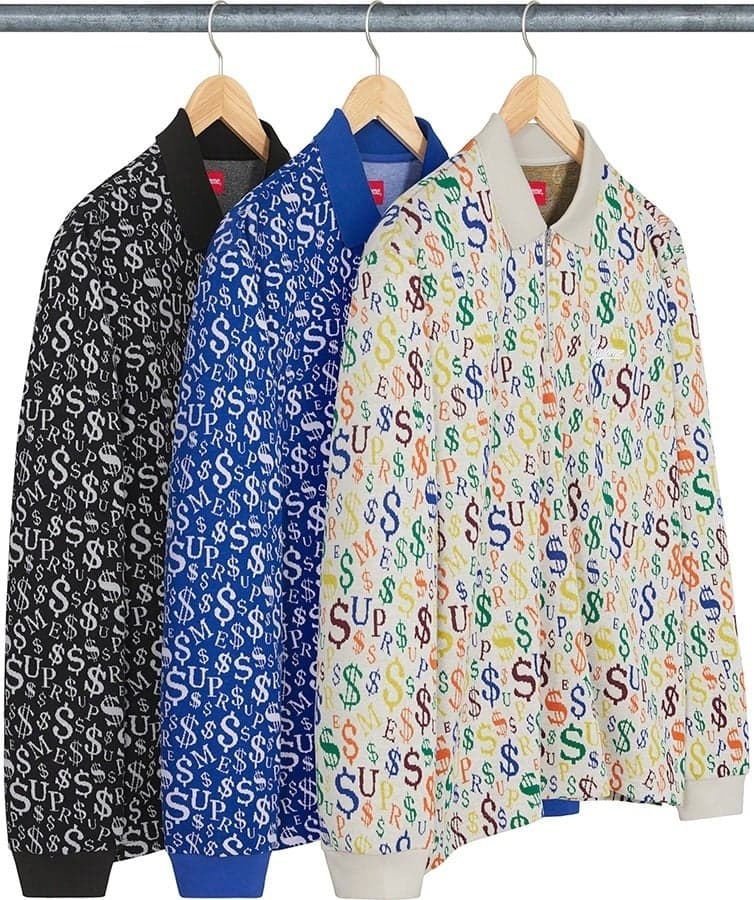 Currency Jacquard Zip L/S Polo