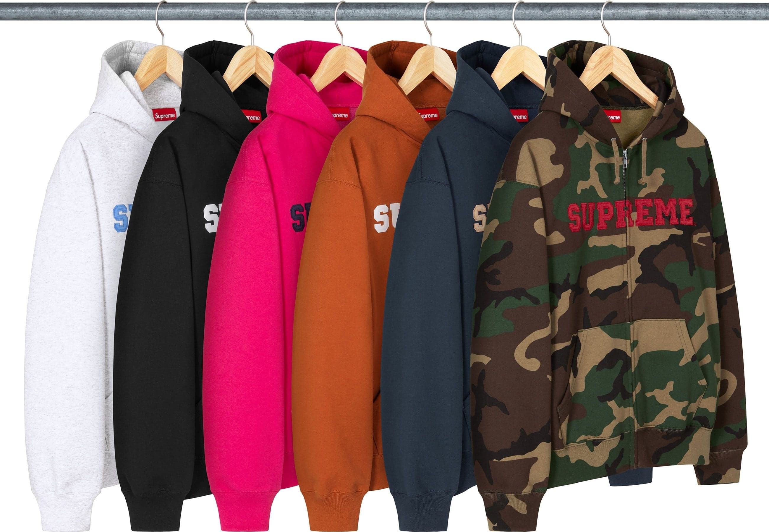Collegiate Appliqué Zip Up Hooded Sweatshirt