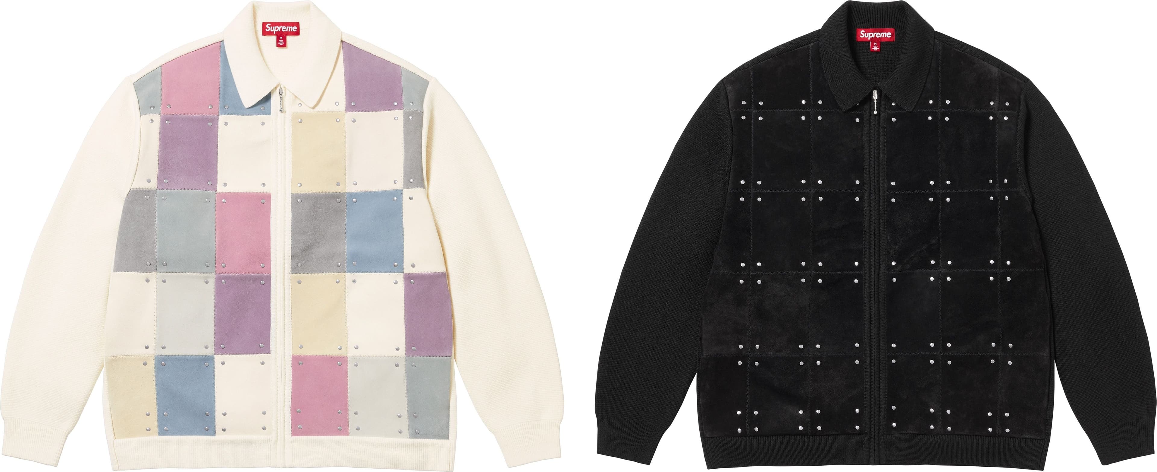 Studded Suede Zip Up Cardigan
