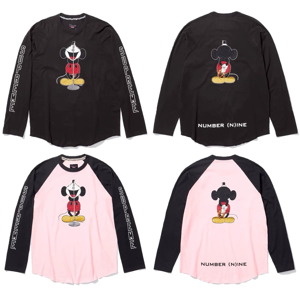 Supreme®/Number (N)ine®/Mickey Mouse Raglan L/S Top