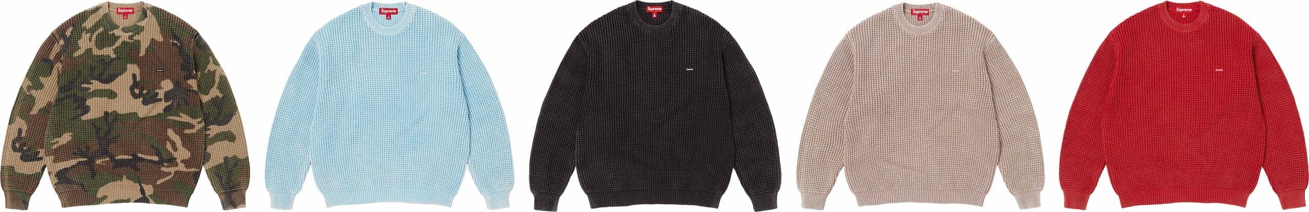 Washed Small Box Waffle Sweater